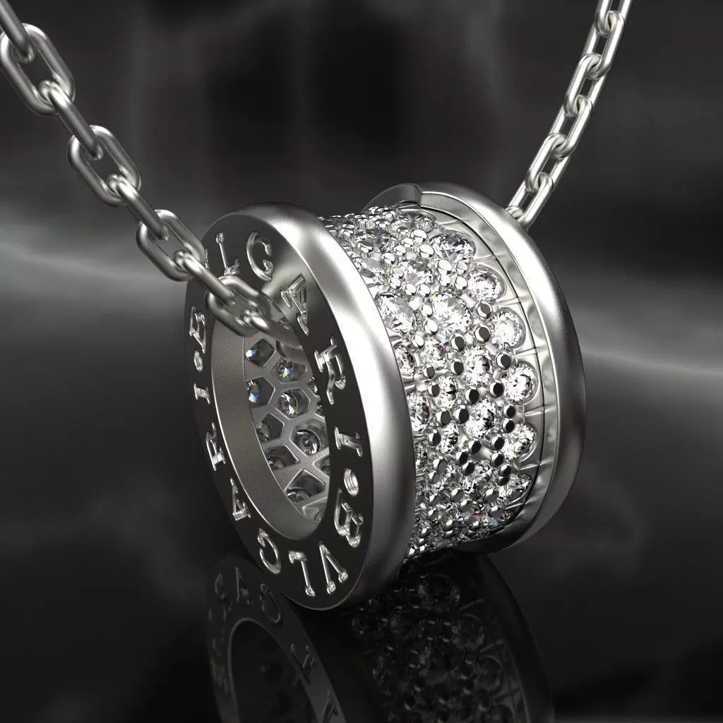 Bvlgari Necklace With Gems 3D print model_0