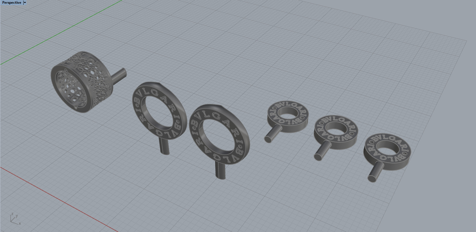 Bvlgari Necklace With Gems 3D print model_11