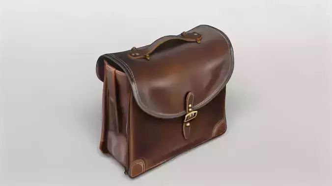 Vintage Leather Briefcase 3D Model