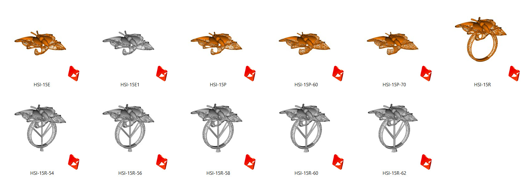 Golden Wings-Wings of Summer-Half Set-H2-15- 3D print model_9