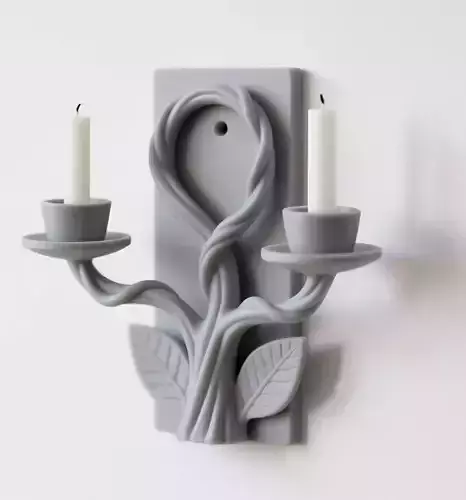 Intertwined Vine Wall Candle Holder 3D print model