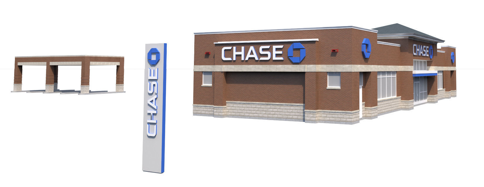 Chase Bank 3D model_1