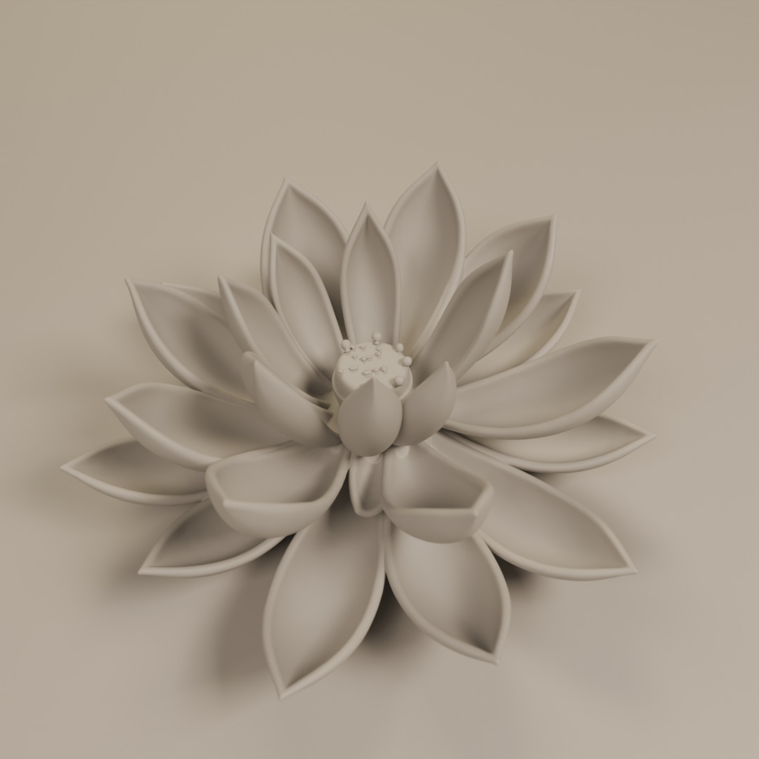 lotus flower 3D print model_6
