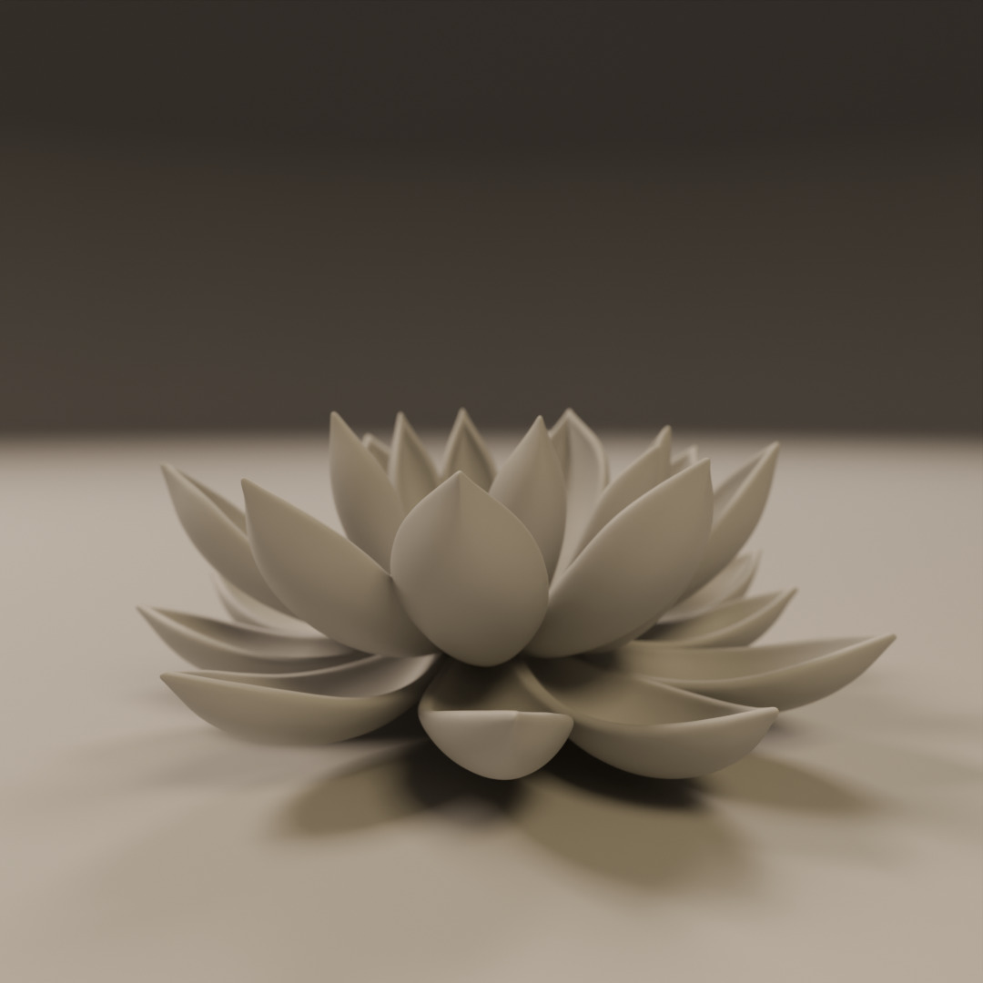 lotus flower 3D print model_5