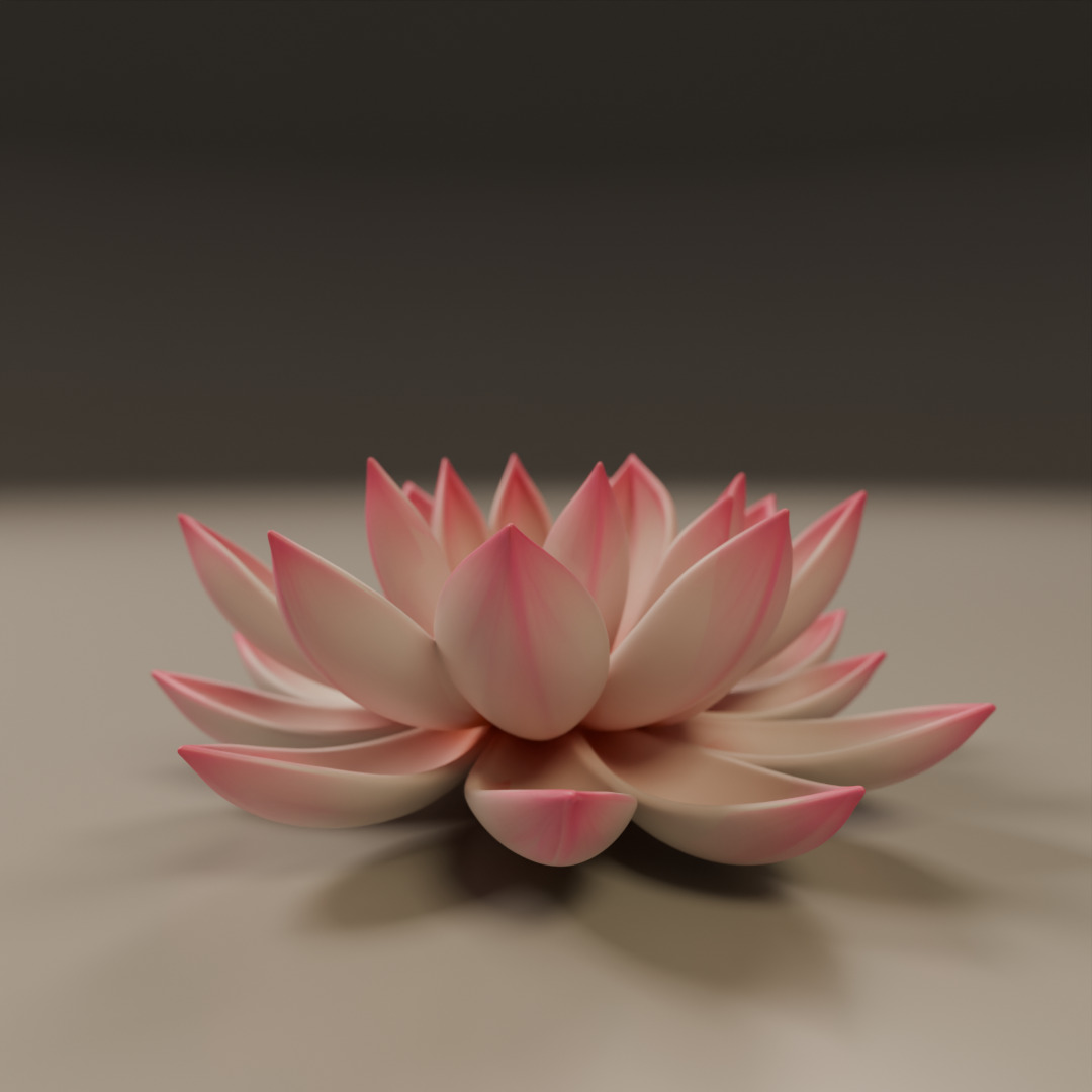 lotus flower 3D print model_14
