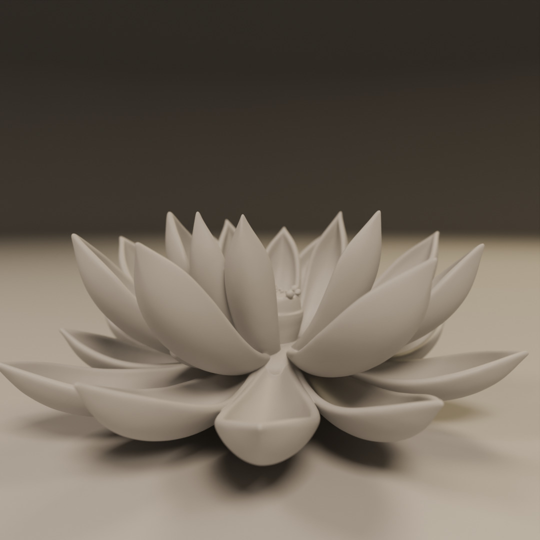 lotus flower 3D print model_4