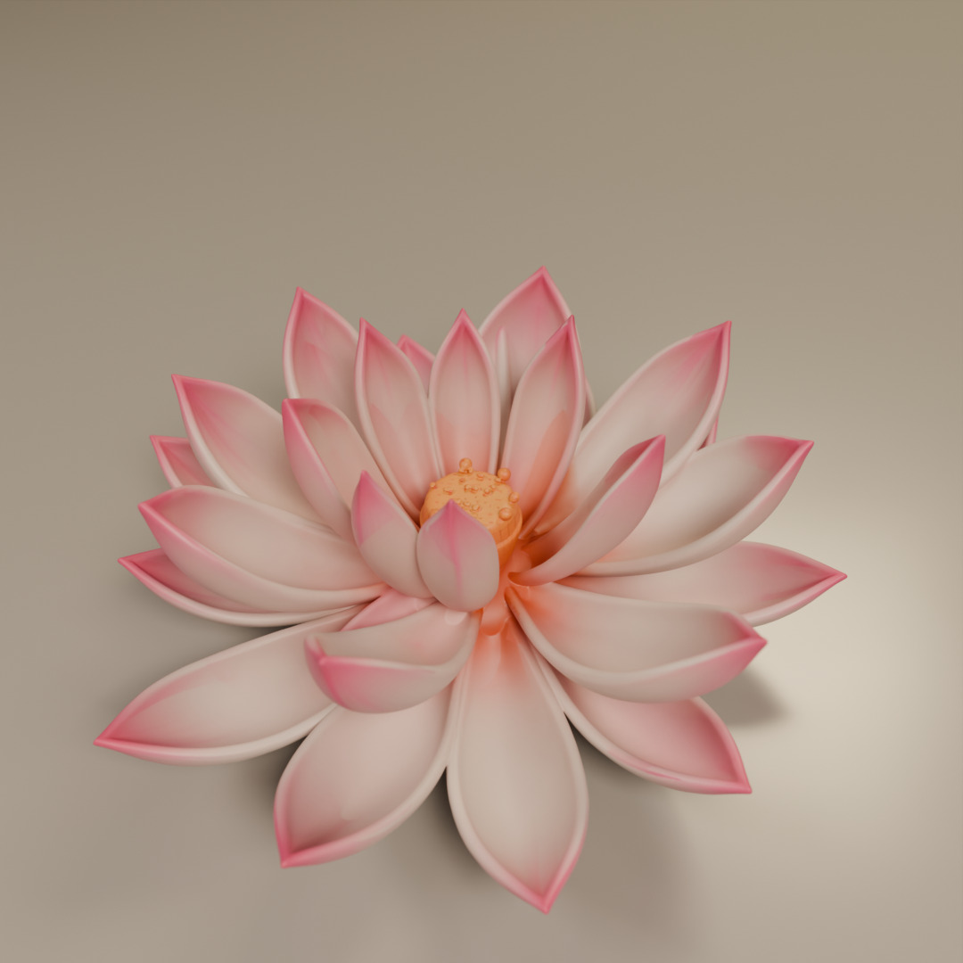 lotus flower 3D print model_17