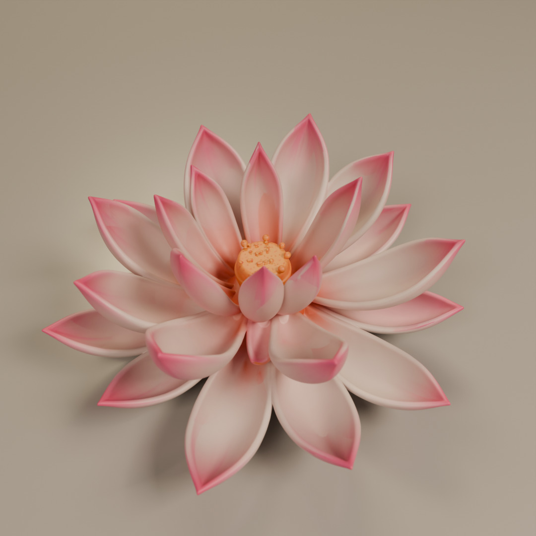 lotus flower 3D print model_15