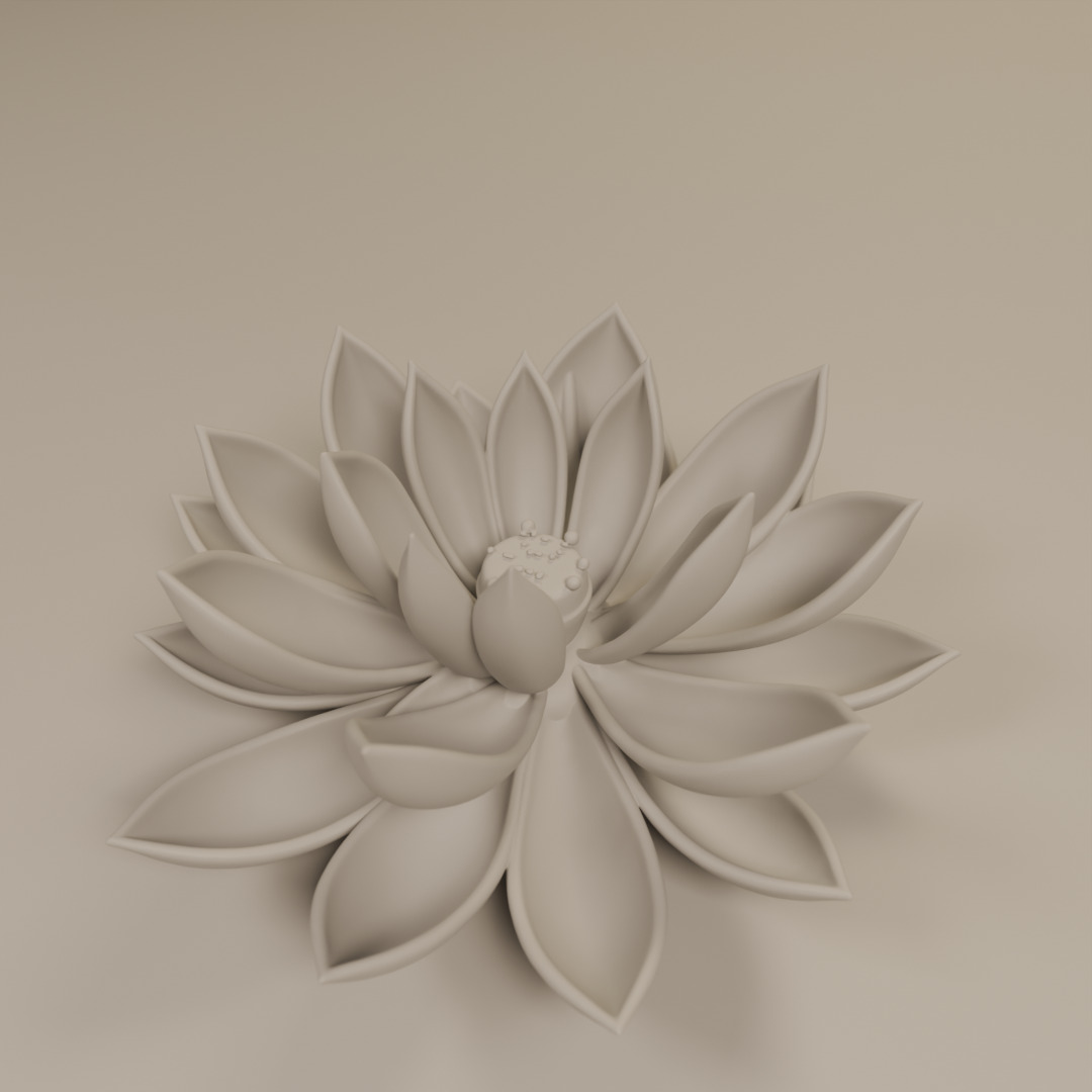 lotus flower 3D print model_8