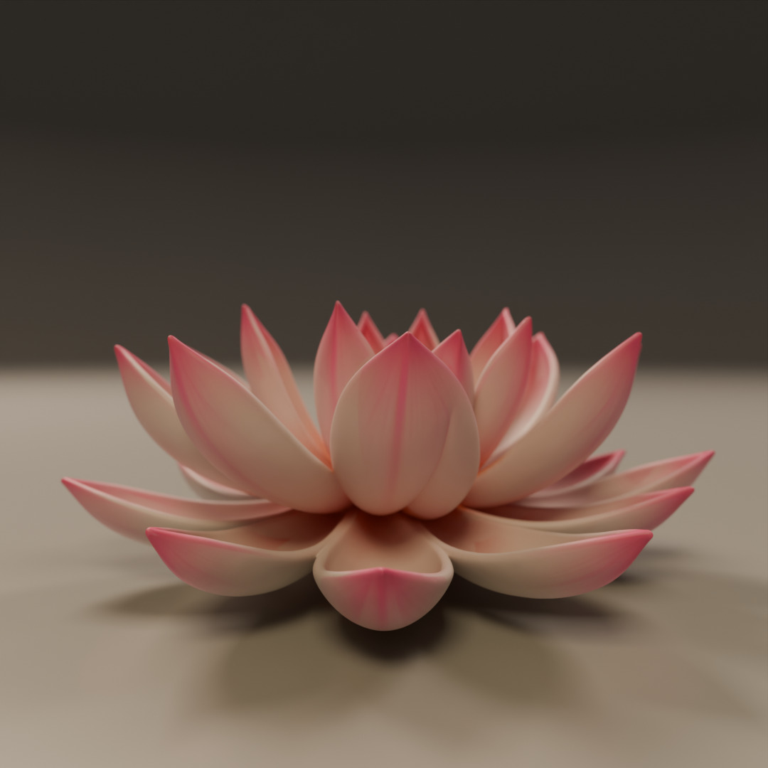 lotus flower 3D print model_11