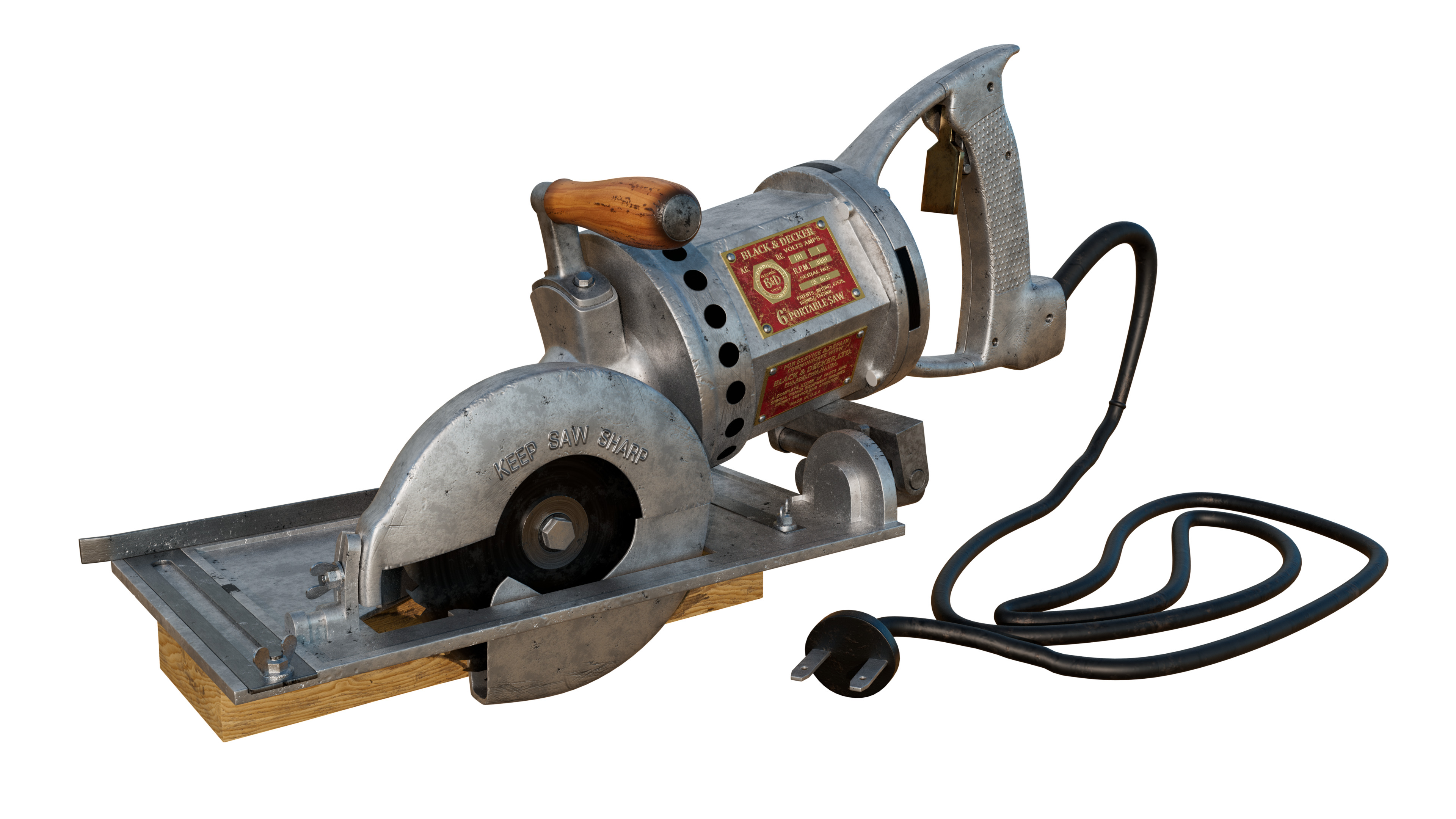 Portable Electric Saw 3D model_2