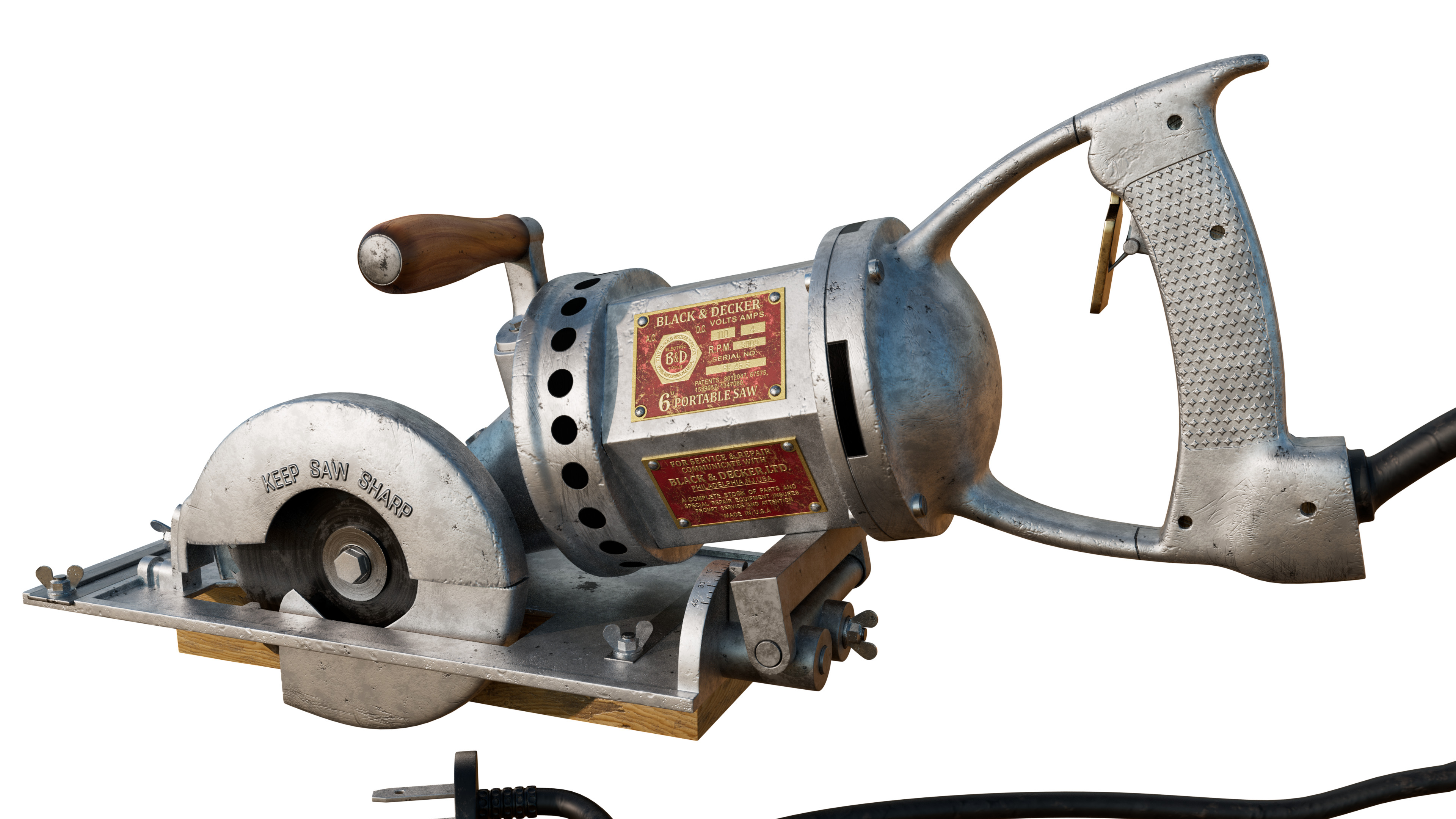Portable Electric Saw 3D model_3