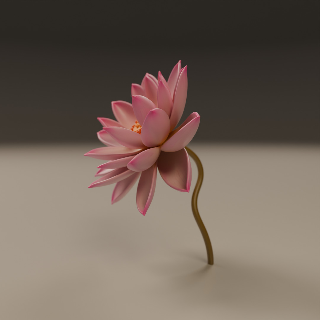 lotus flower 3D print model_5