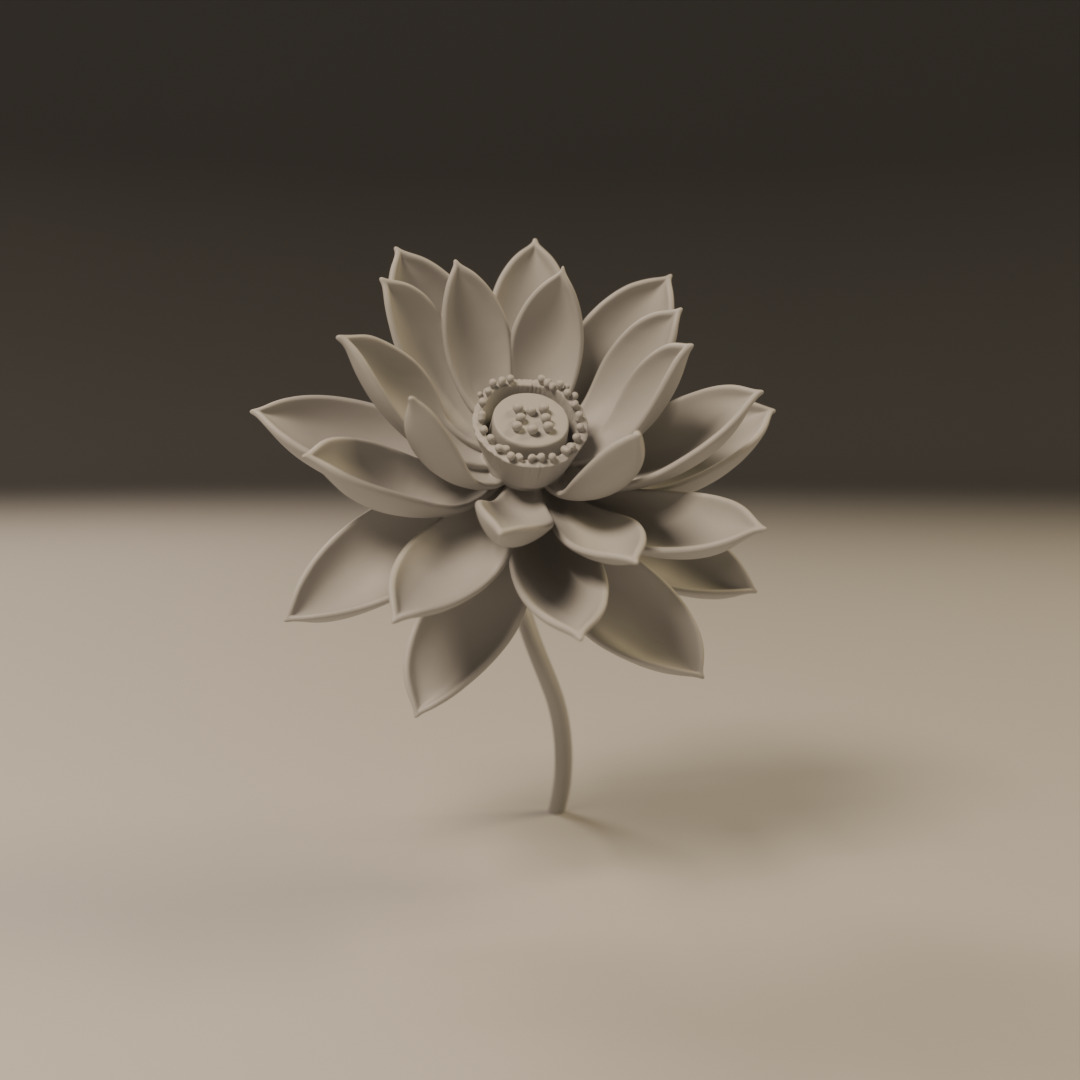lotus flower 3D print model_18