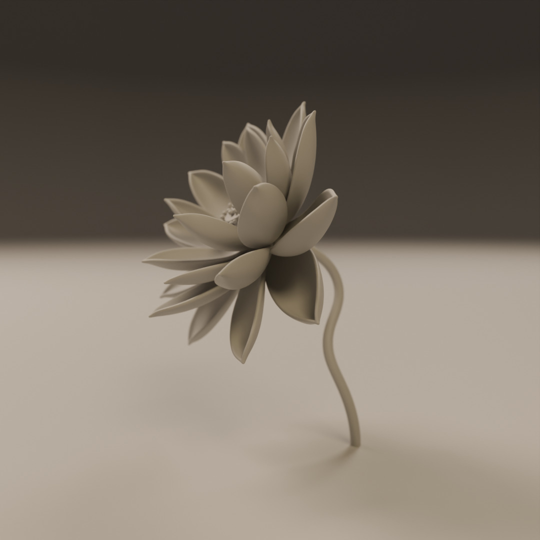 lotus flower 3D print model_14