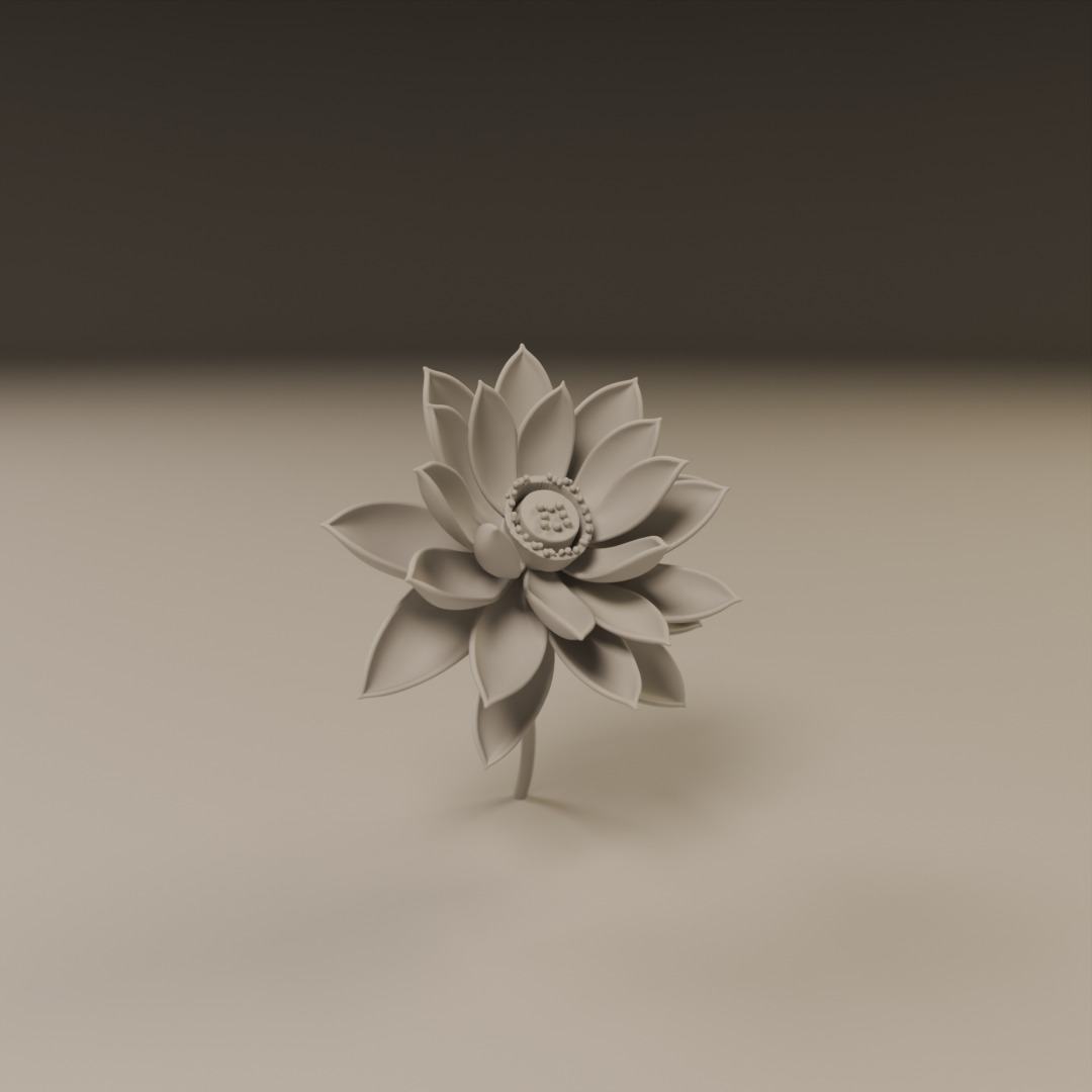 lotus flower 3D print model_17