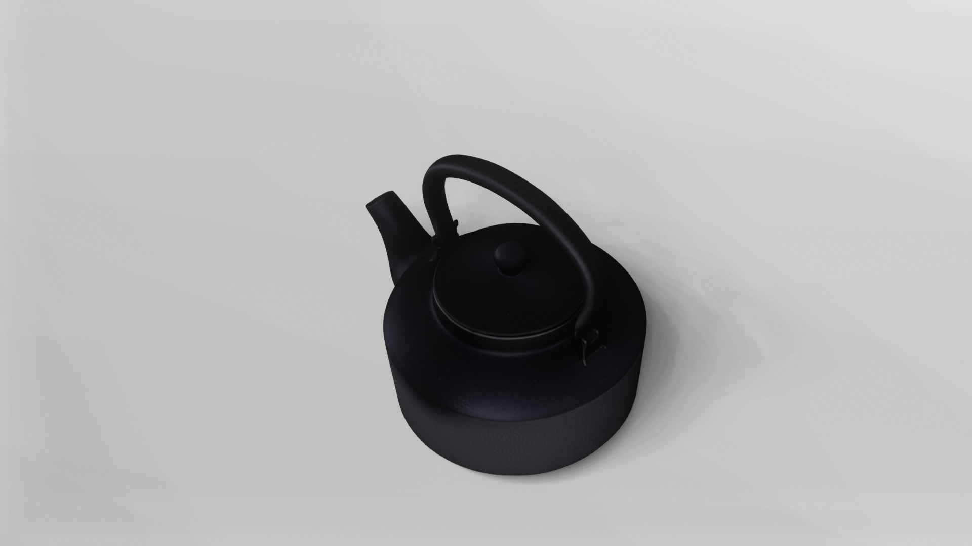 Classic Black Cast Iron Teapot 3D Model 3D model_4