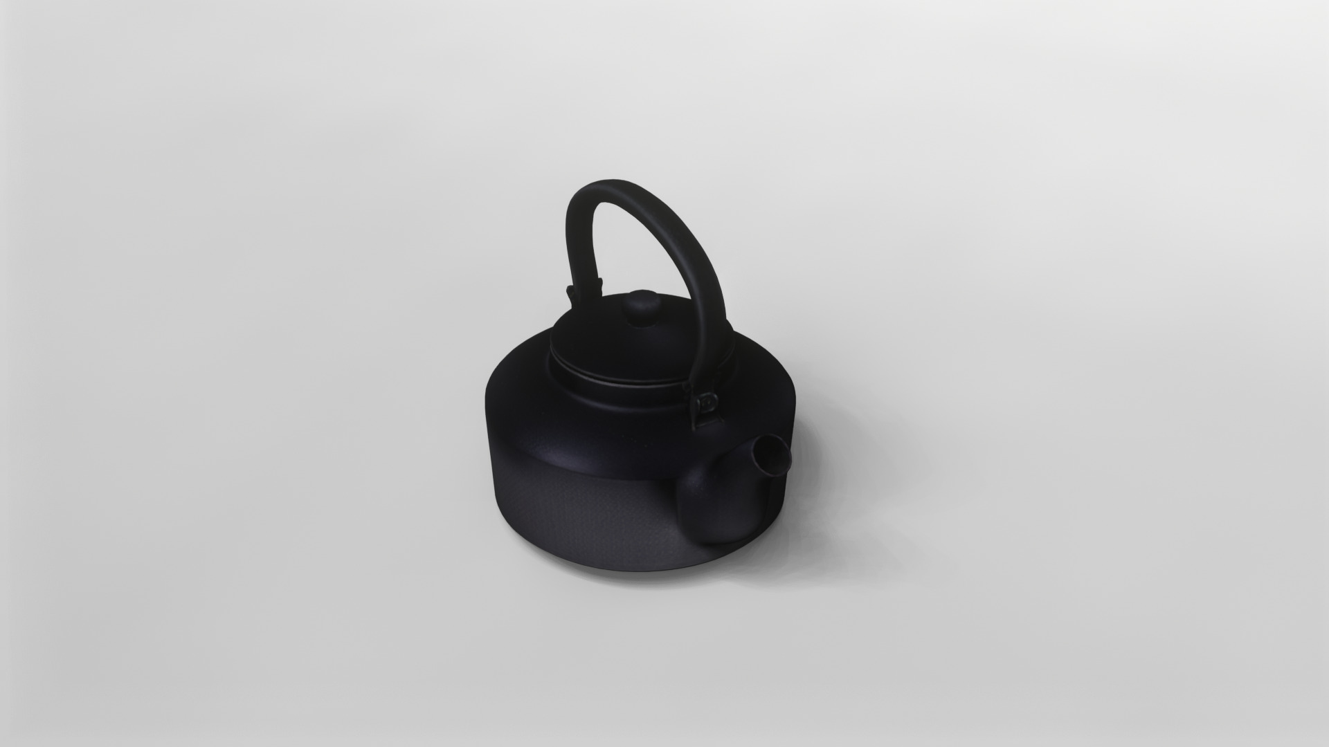 Classic Black Cast Iron Teapot 3D Model 3D model_2