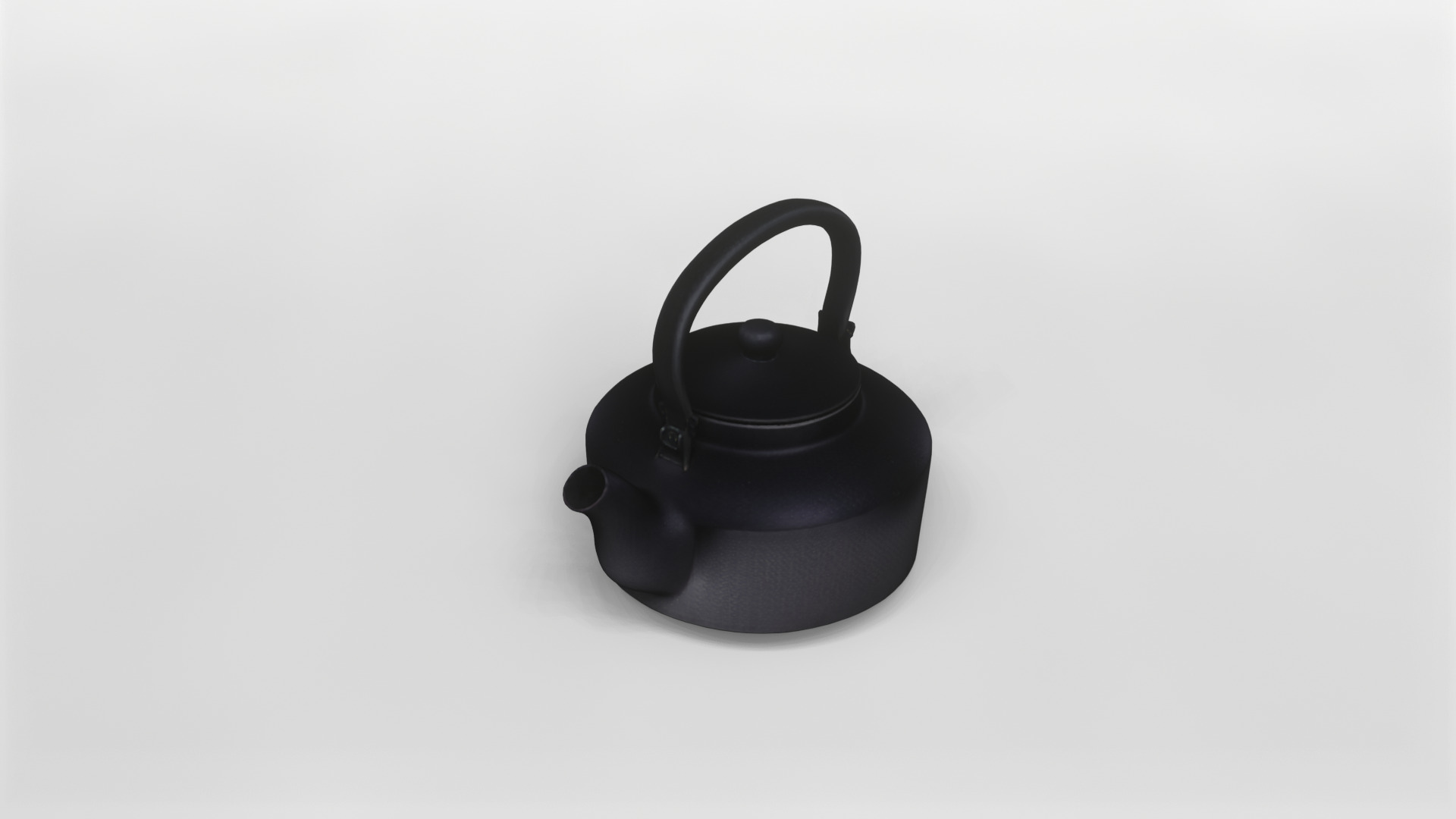 Classic Black Cast Iron Teapot 3D Model 3D model_3