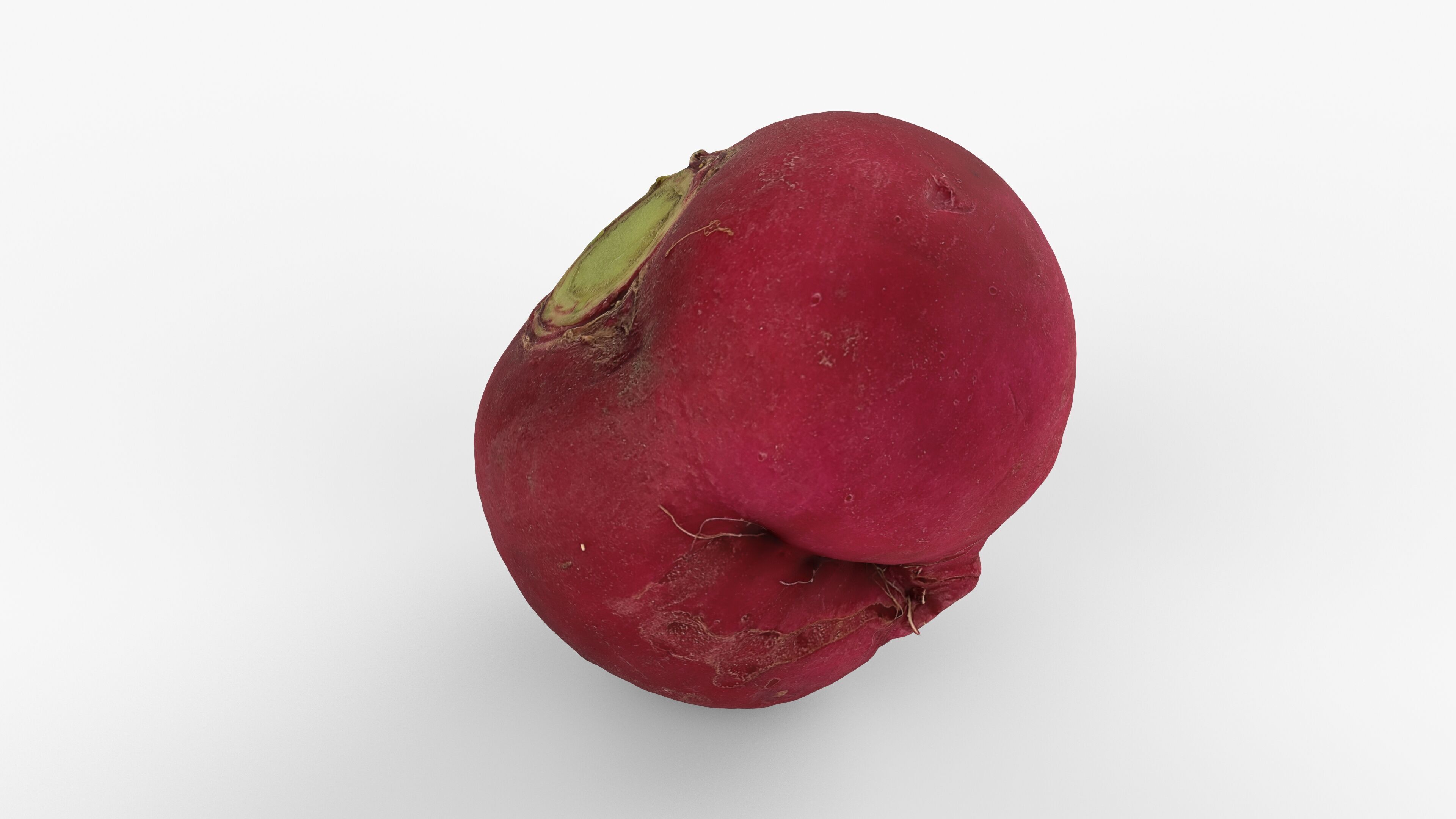 Red Radish - Whole Root Vegetable Scan Low-poly 3D model_6