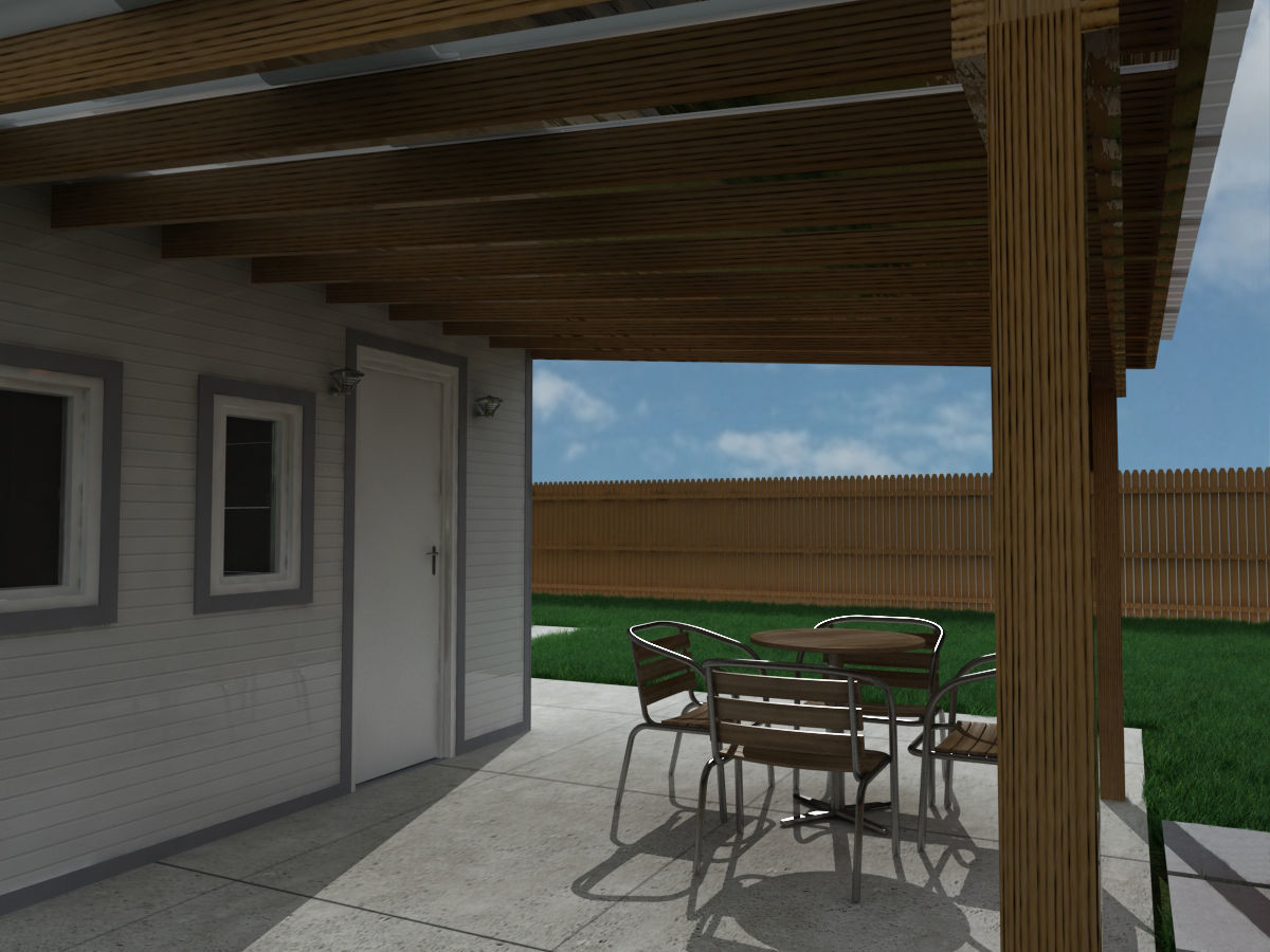 Garage-002 garage with bike rack 3D model_4