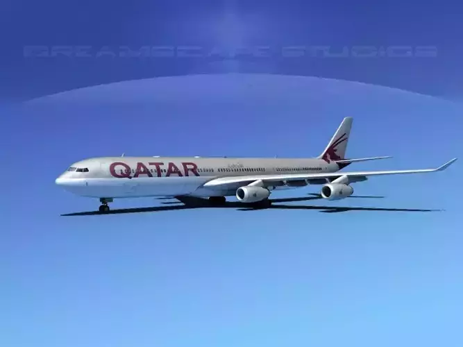 Airbus A340-600 Qatar 2 3D model