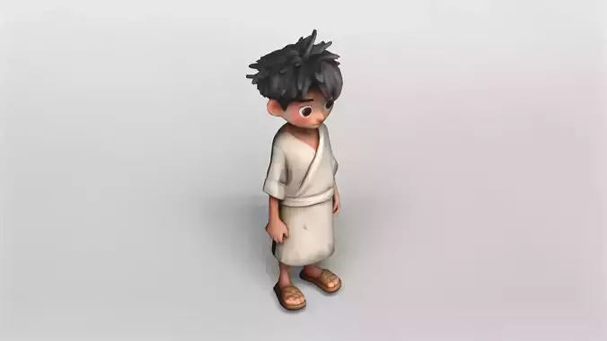 Stylized Young Boy Character 3D Model