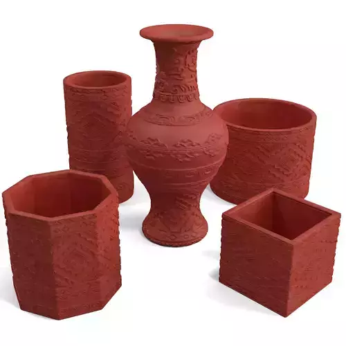 Big Carved Pots and Vases