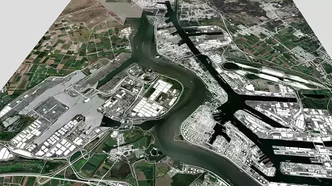  Port of Antwerpen Belgium 3D model