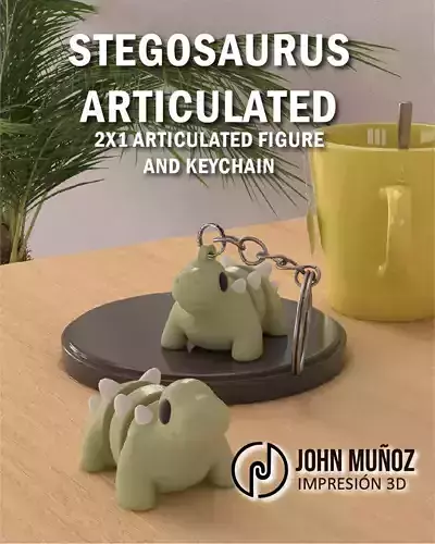 Stegosaurus Articulated Keychain and Figure