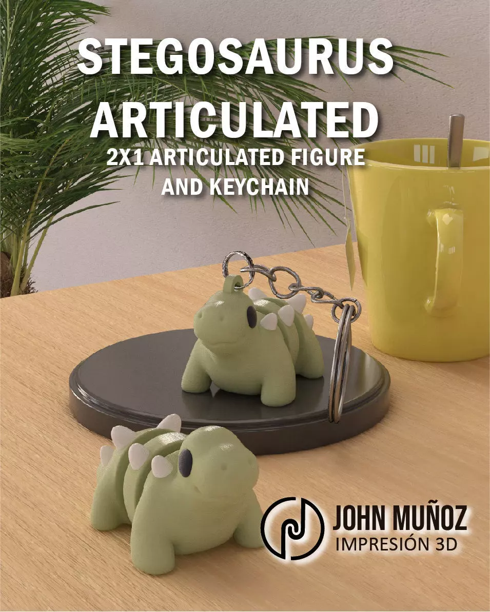 Stegosaurus Articulated Keychain and Figure 3D print model
