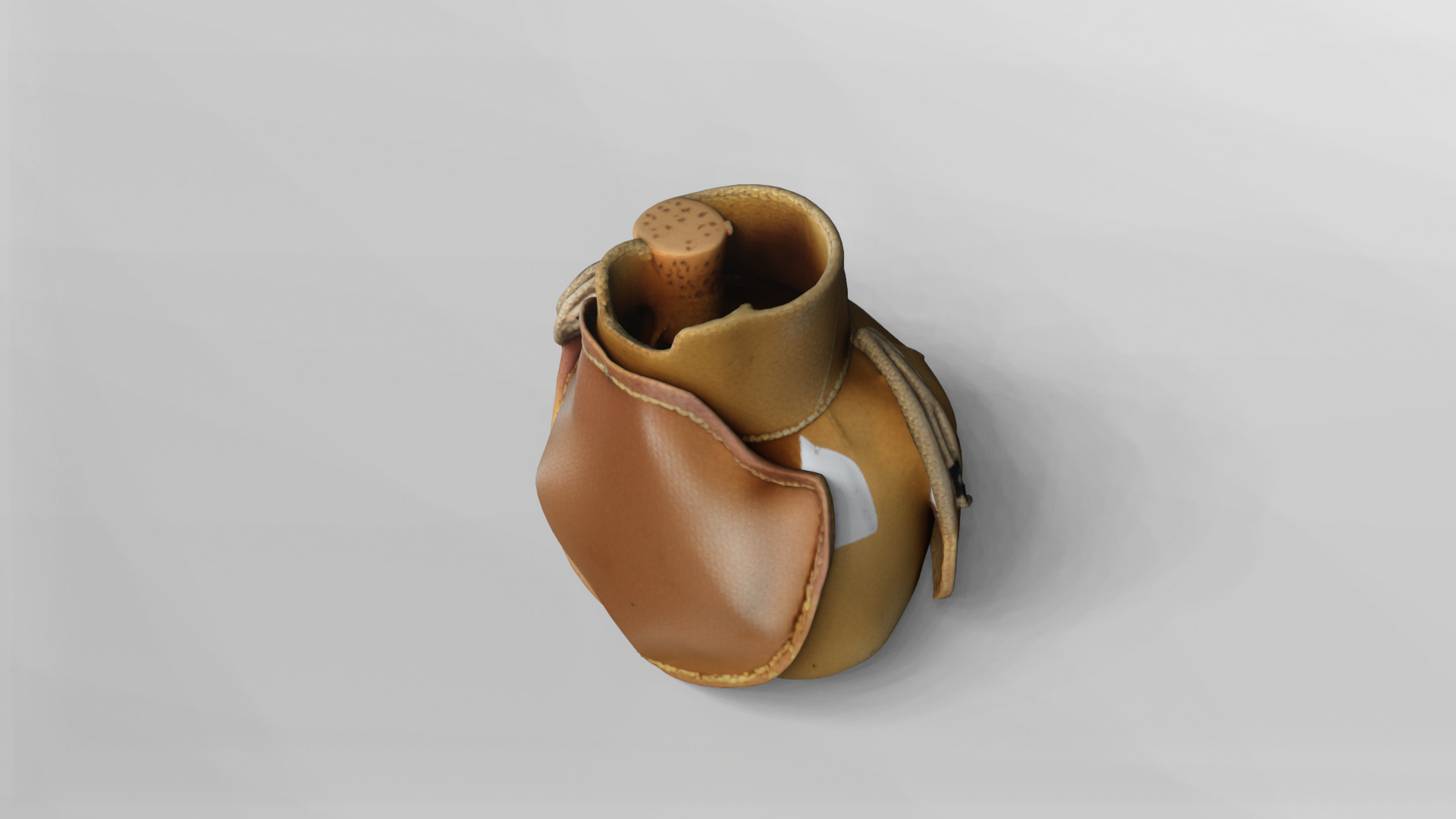 Vintage Leather Pouch 3D Model 3D model_4