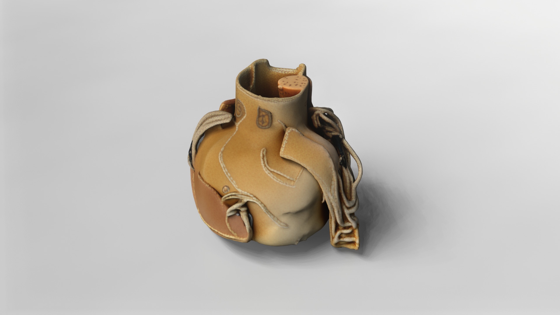 Vintage Leather Pouch 3D Model 3D model_1