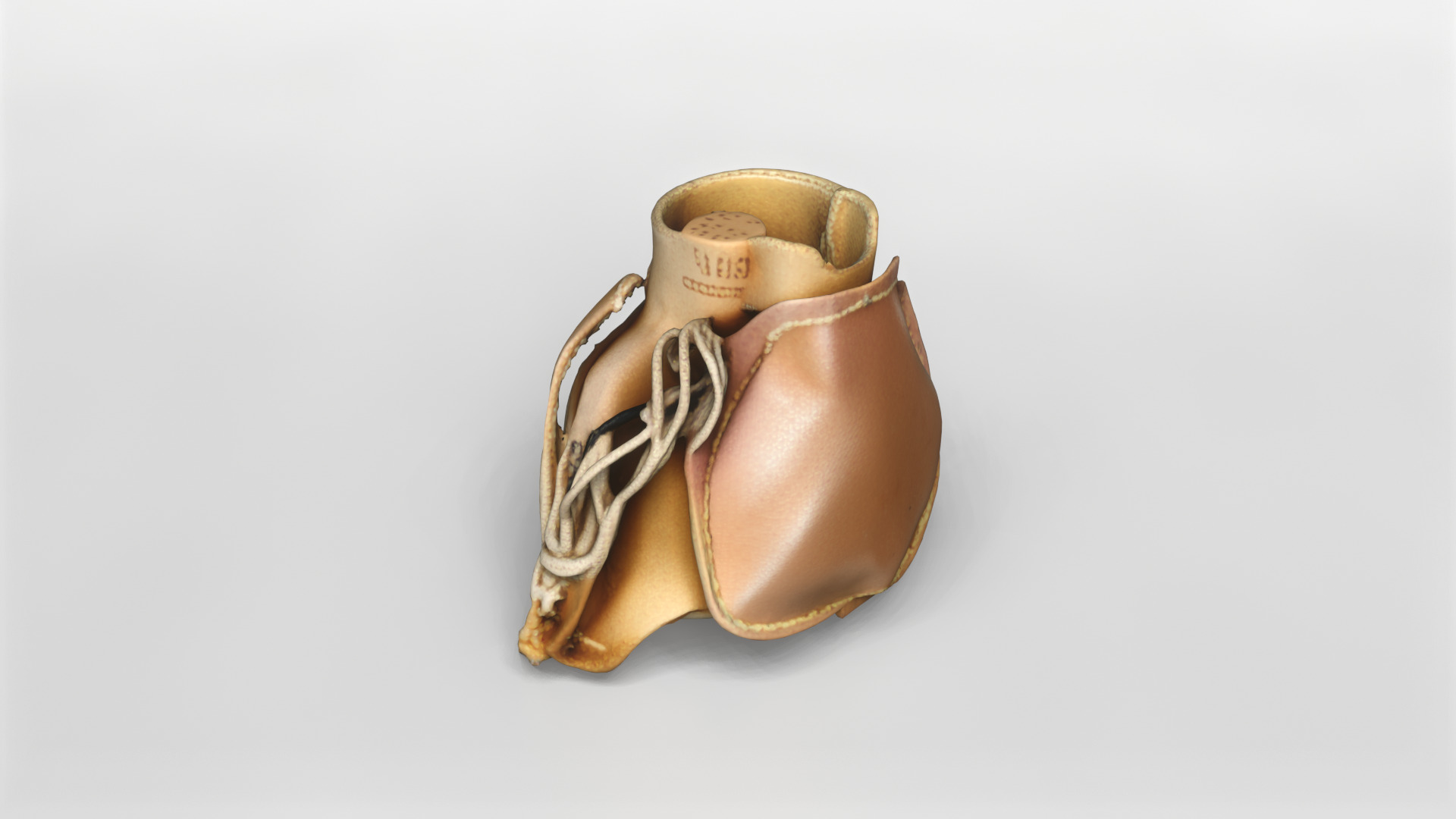 Vintage Leather Pouch 3D Model 3D model_3
