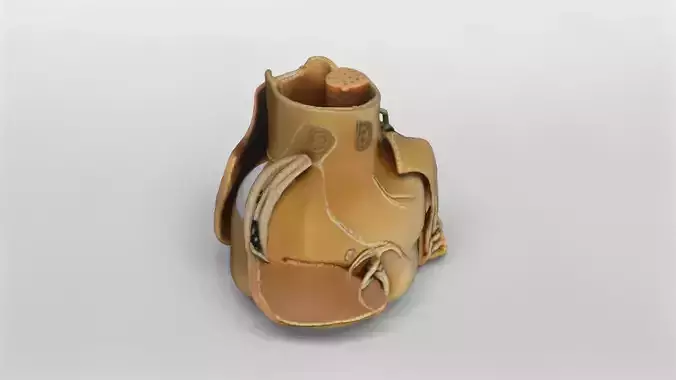 Vintage Leather Pouch 3D Model 3D model