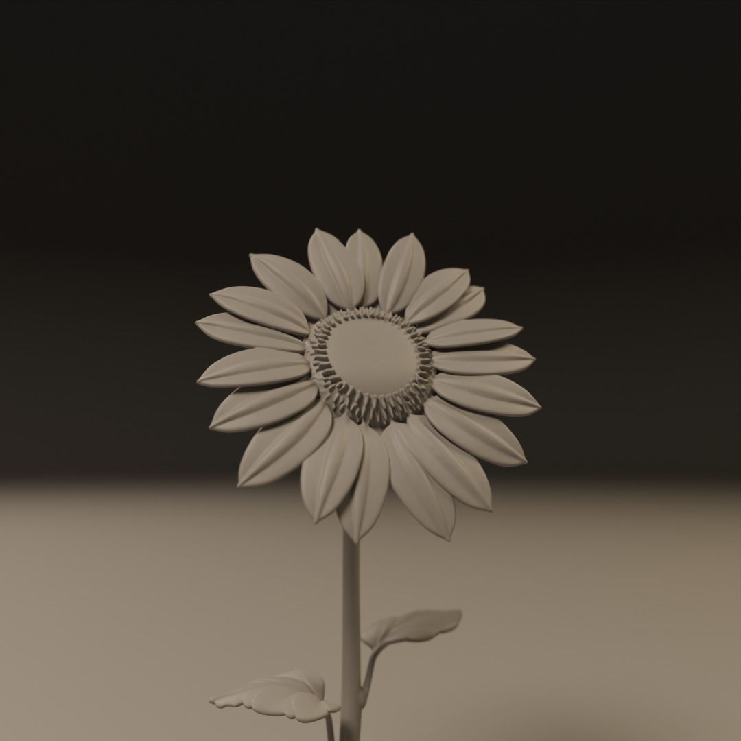 sunflower 3D print model_8