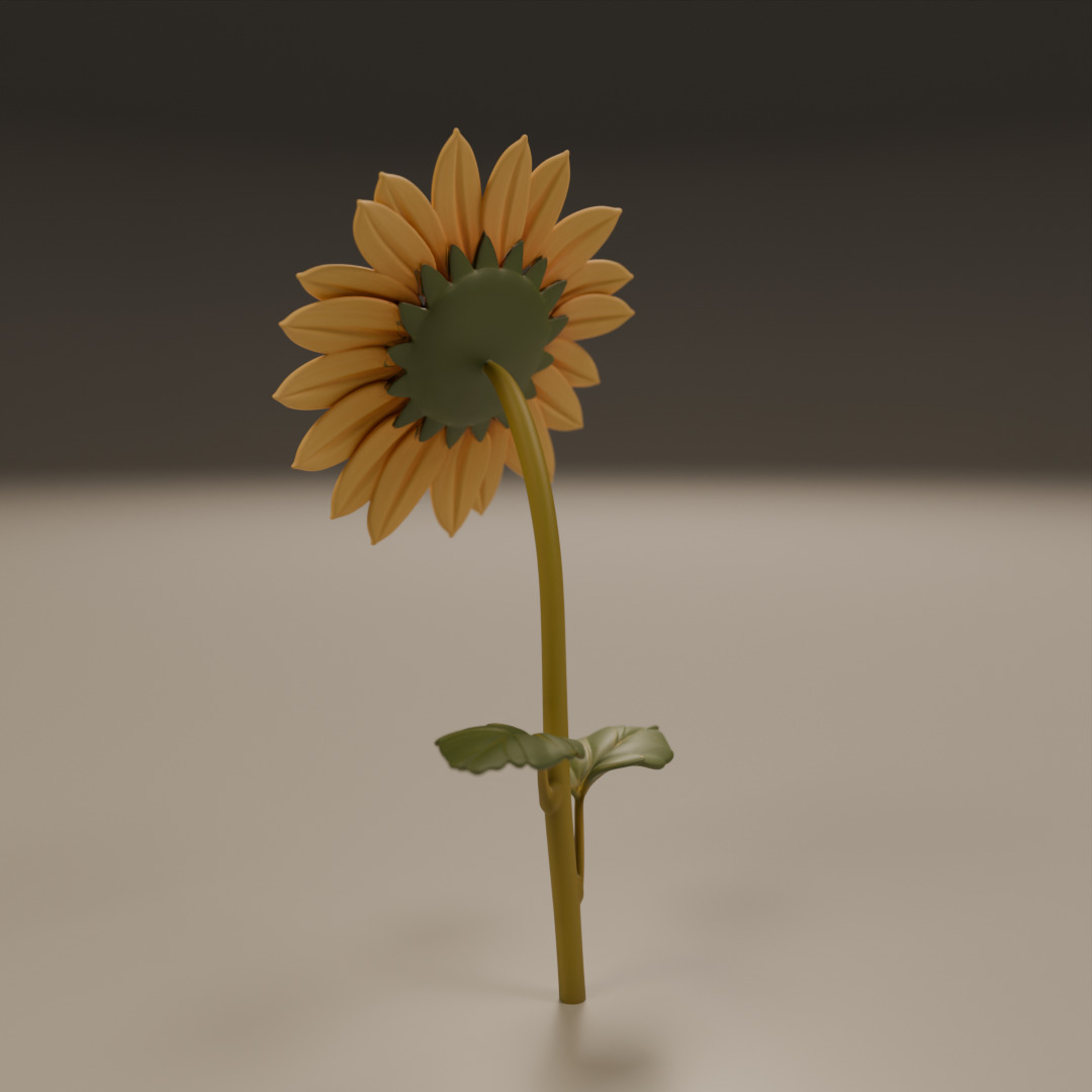 sunflower 3D print model_16