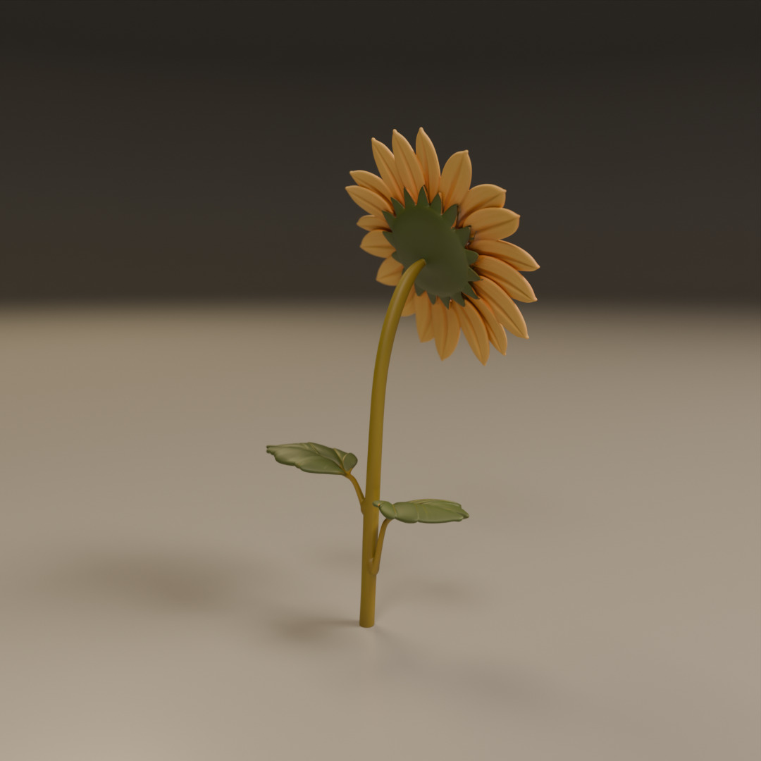 sunflower 3D print model_15