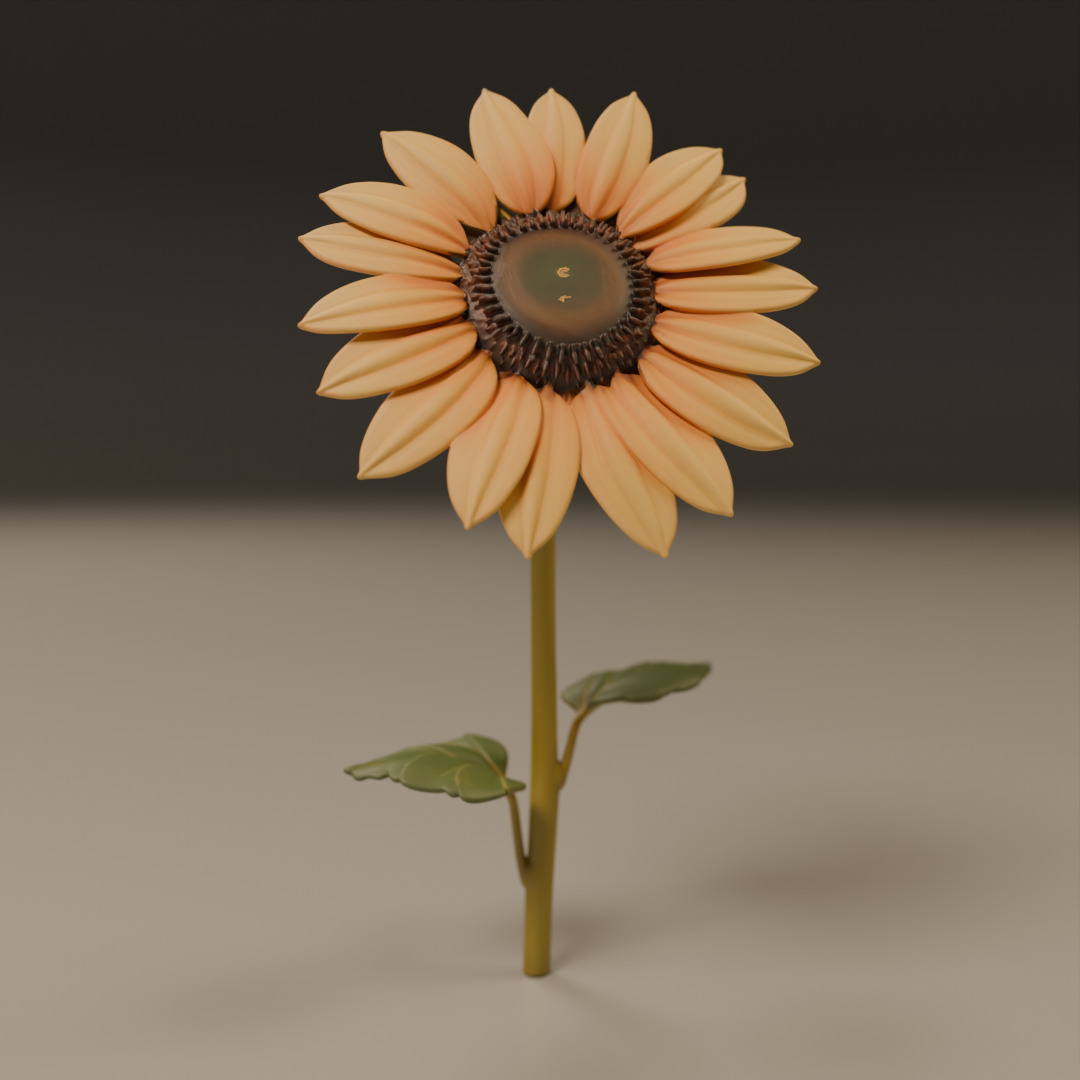 sunflower 3D print model_17