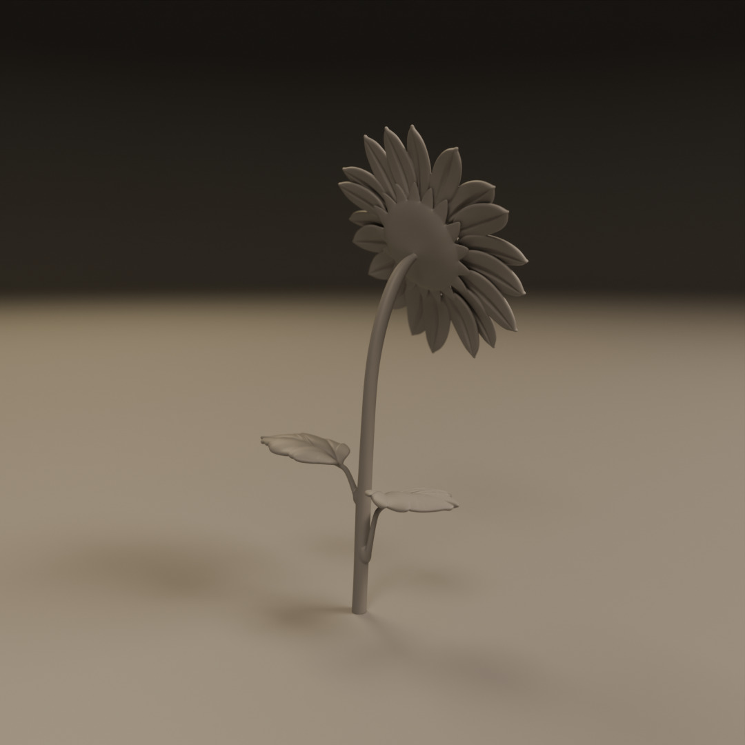 sunflower 3D print model_6
