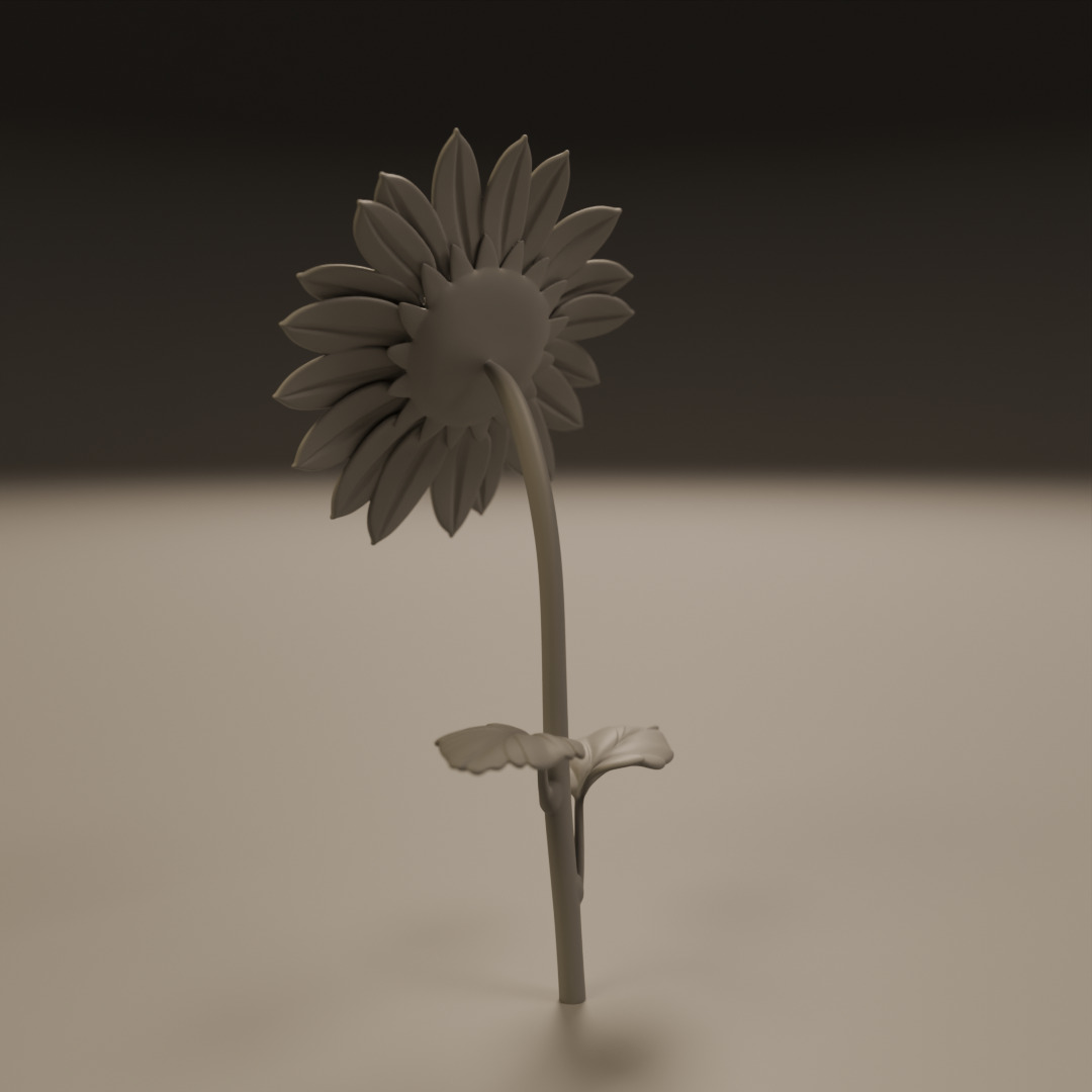 sunflower 3D print model_7