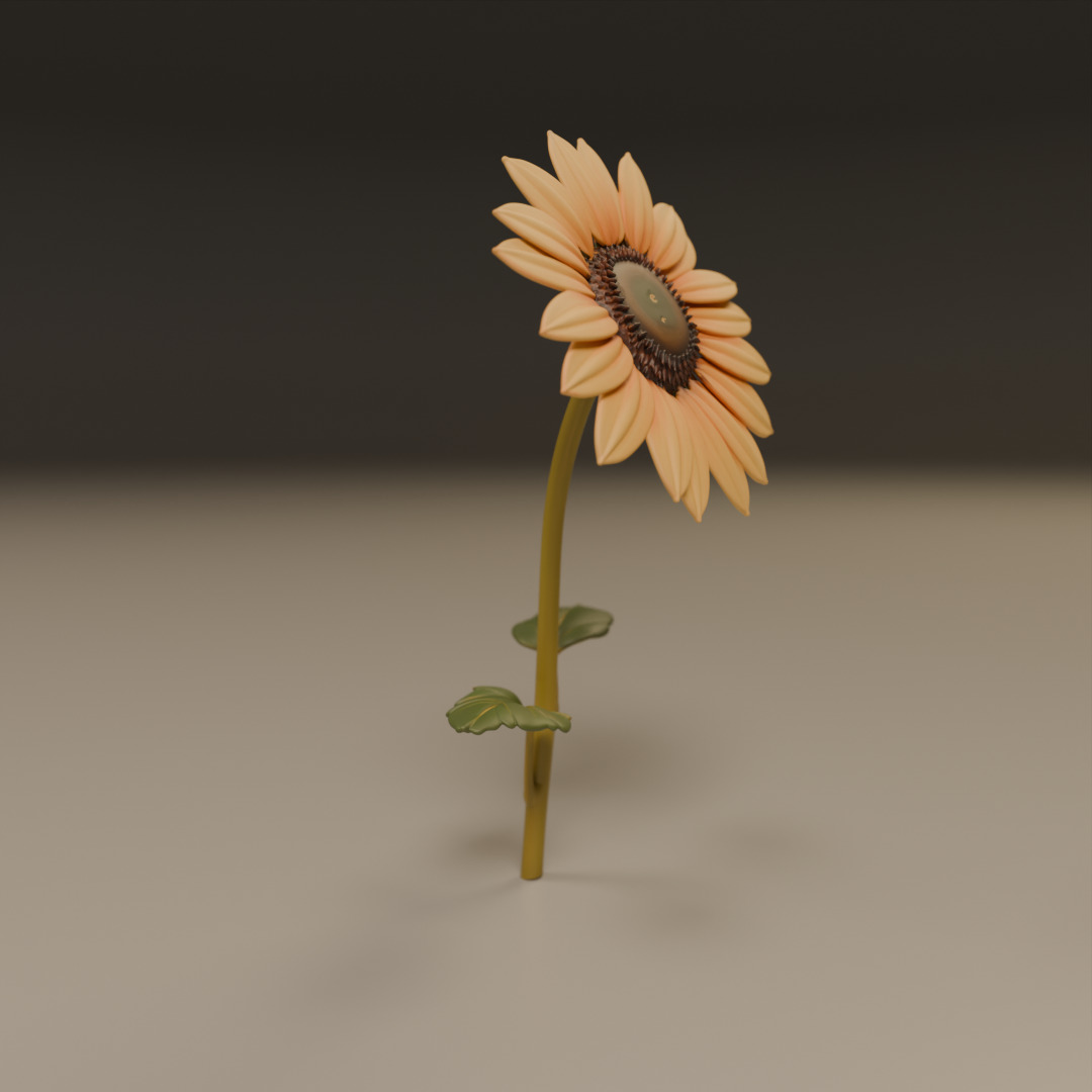 sunflower 3D print model_13