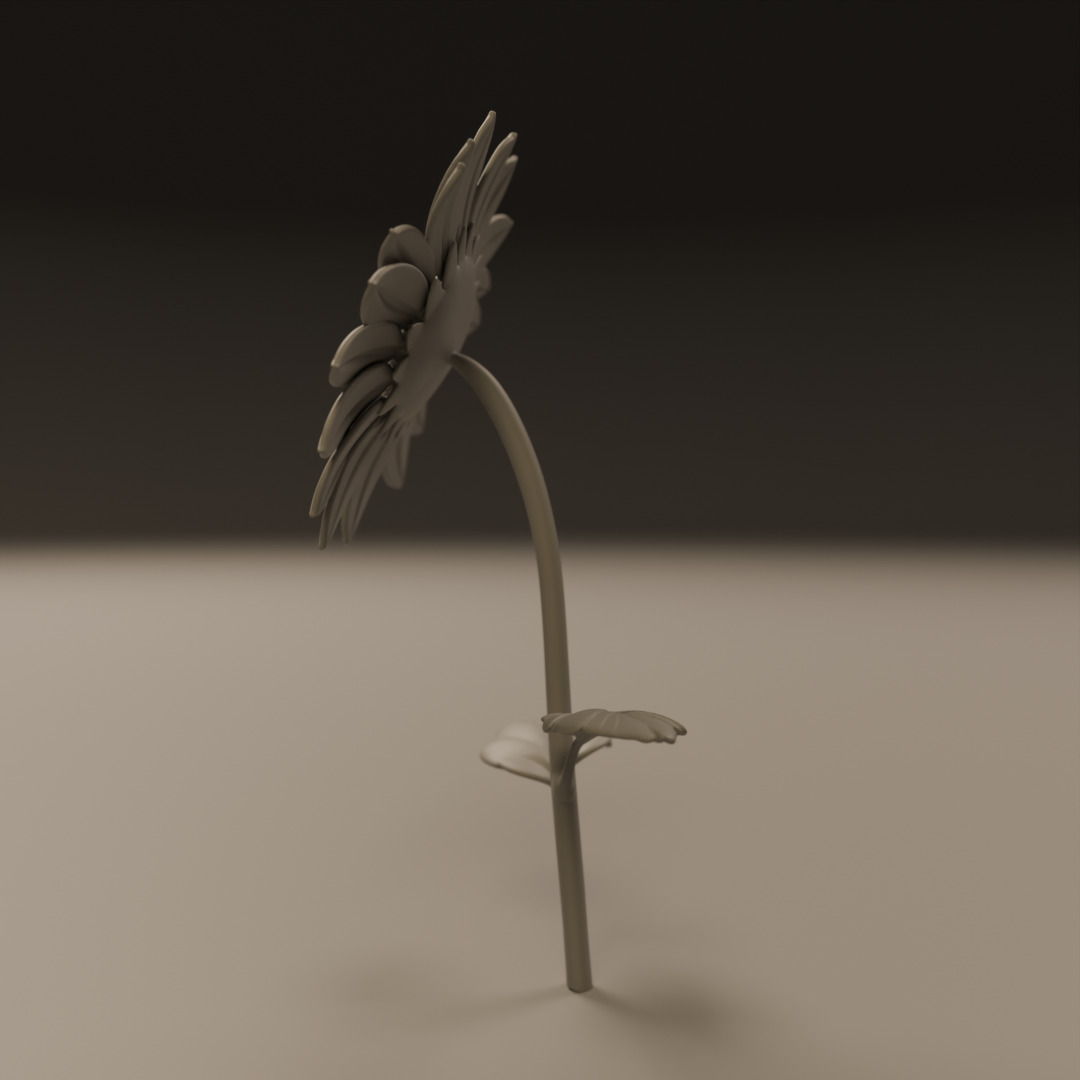 sunflower 3D print model_2
