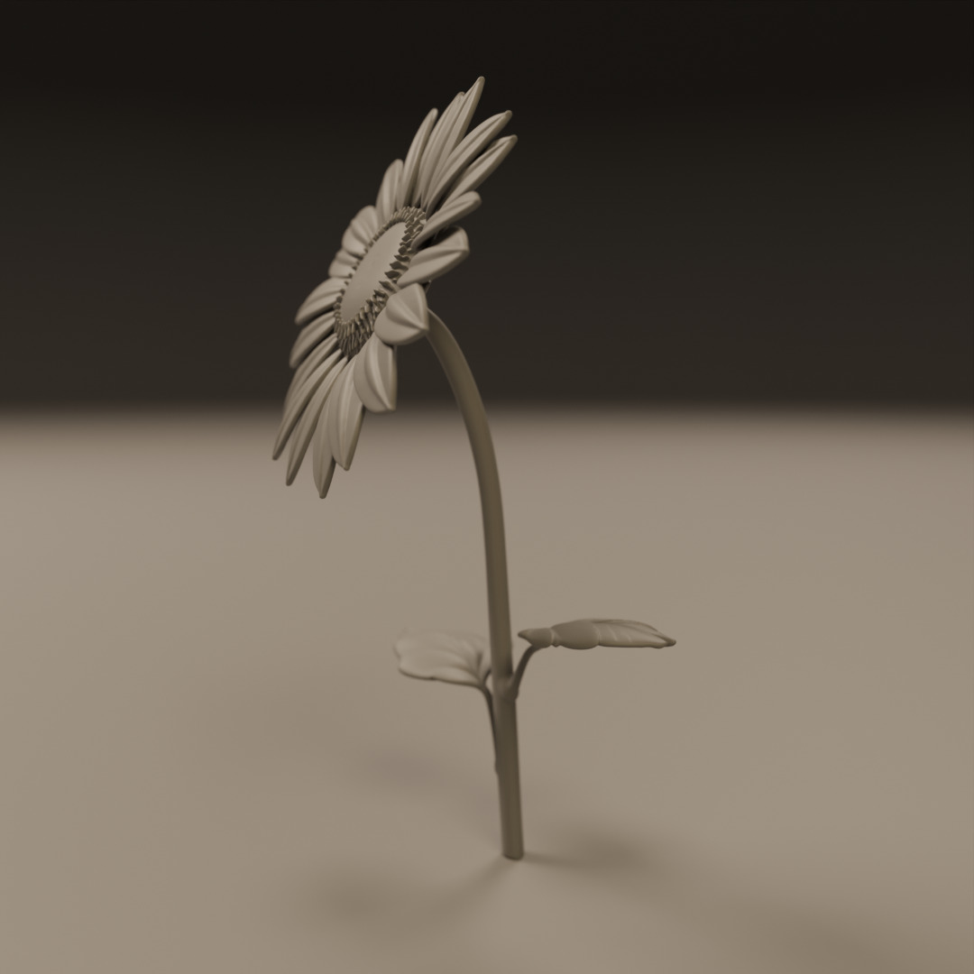 sunflower 3D print model_5