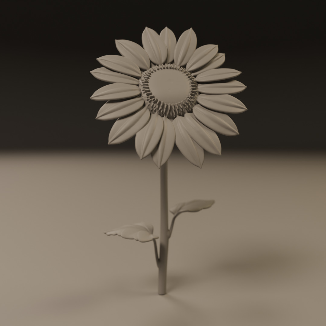 sunflower 3D print model_9