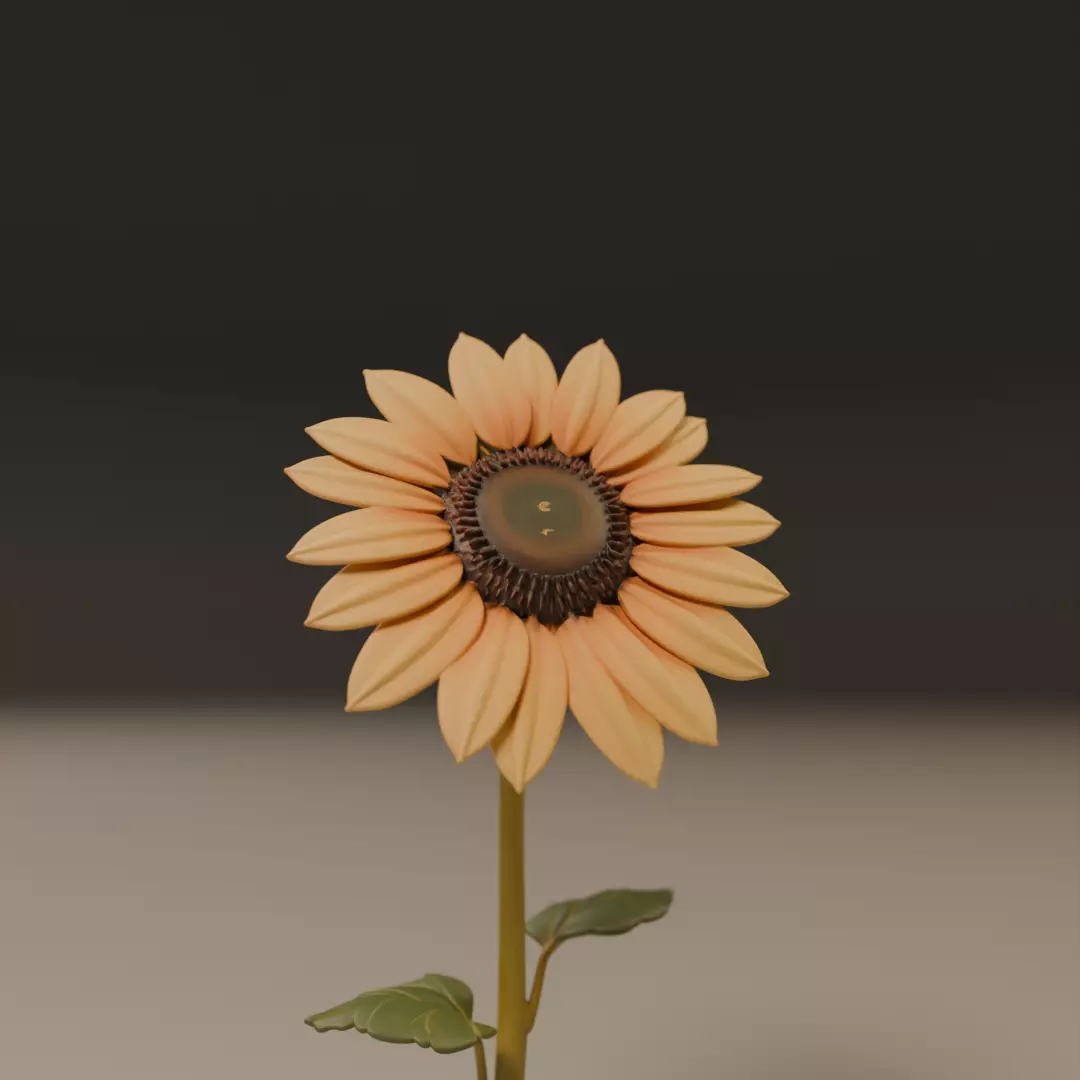 sunflower 3D print model_0
