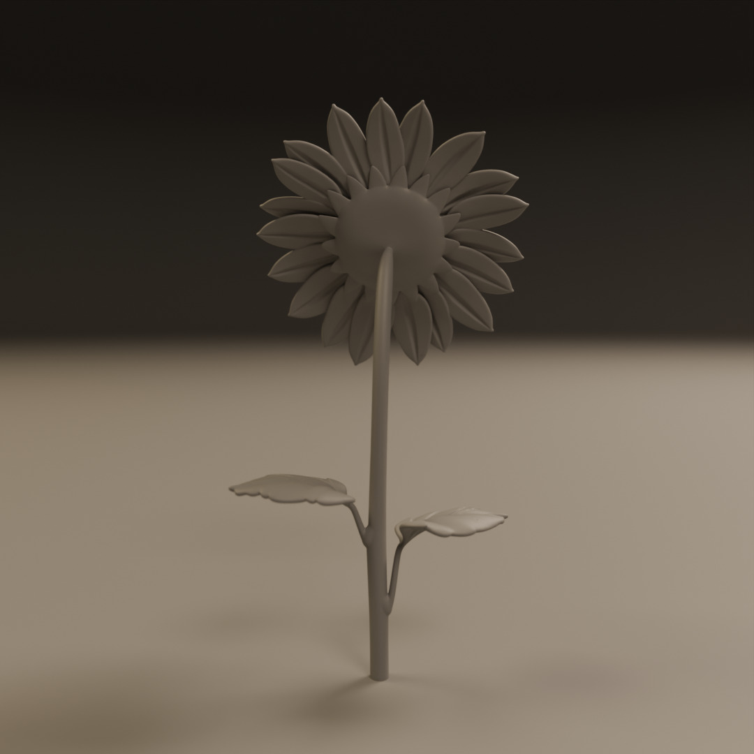 sunflower 3D print model_3