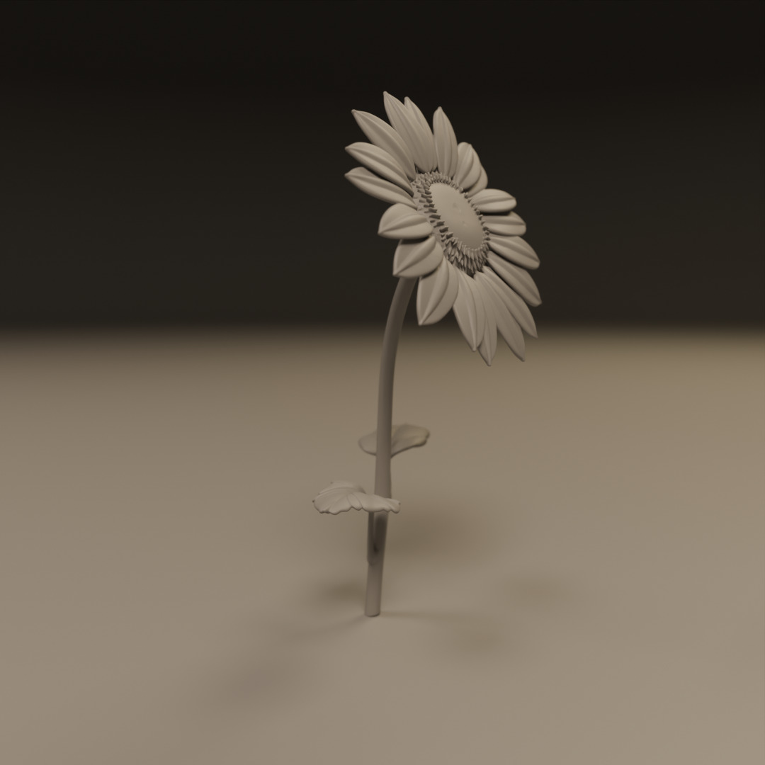 sunflower 3D print model_4