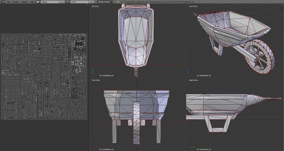 Garden Pack scene models with textures Low-poly 3D model_14