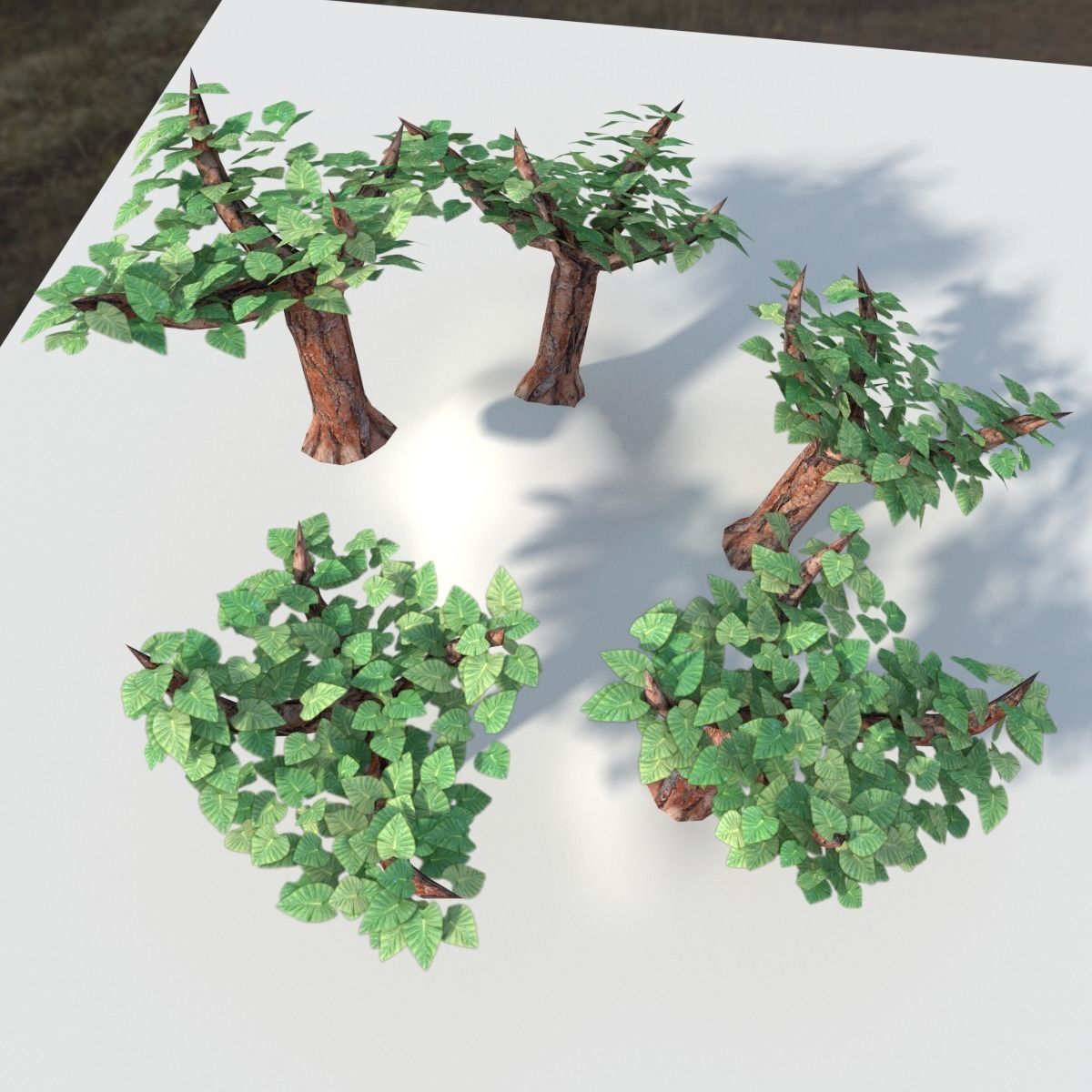 Garden Pack scene models with textures Low-poly 3D model_8